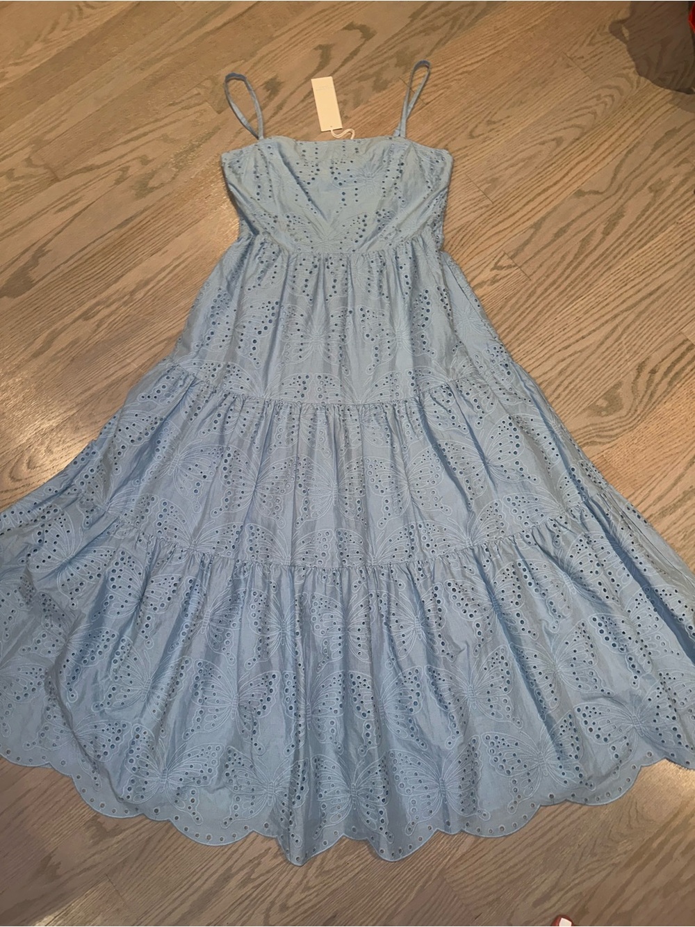 🌸 Calypso St. Barth Blue Butterfly Eyelet Maxi Dress 🌸